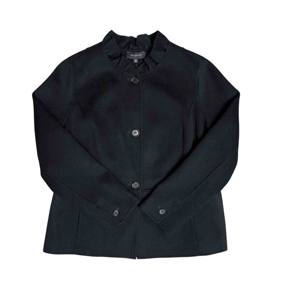 Talbots Black Double-Faced Wool Blend Jacket Women’s Size 14 - Picture 3 of 10